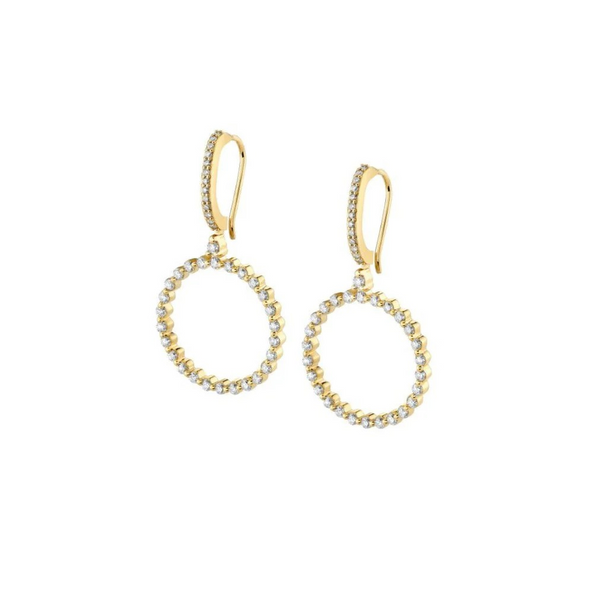 1.10ctw Diamond Cloud Ring Drop Earrings