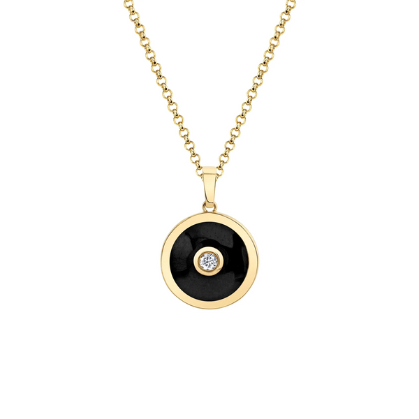 0.05ctw Diamond Black Chroma Bullseye Pendant