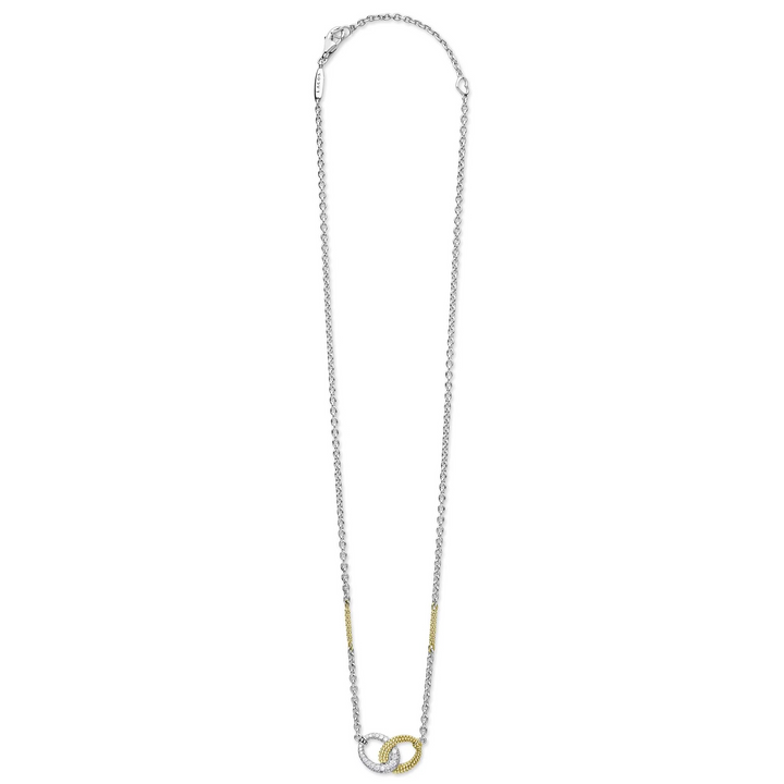 Two-Tone Link Diamond Necklace
