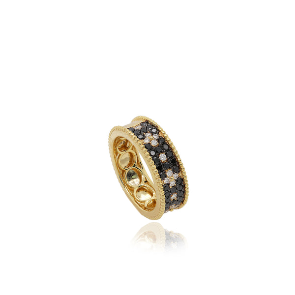 0.83ctw Black & White Diamond Band Ring