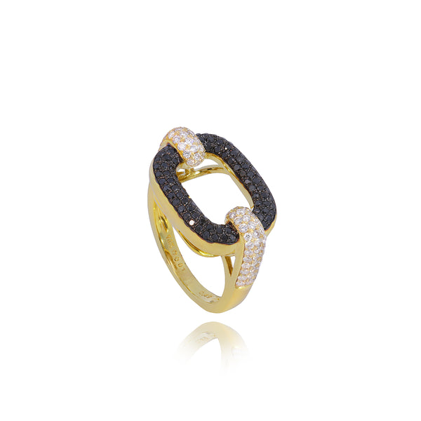 1.01ctw Black & White Diamond Ring