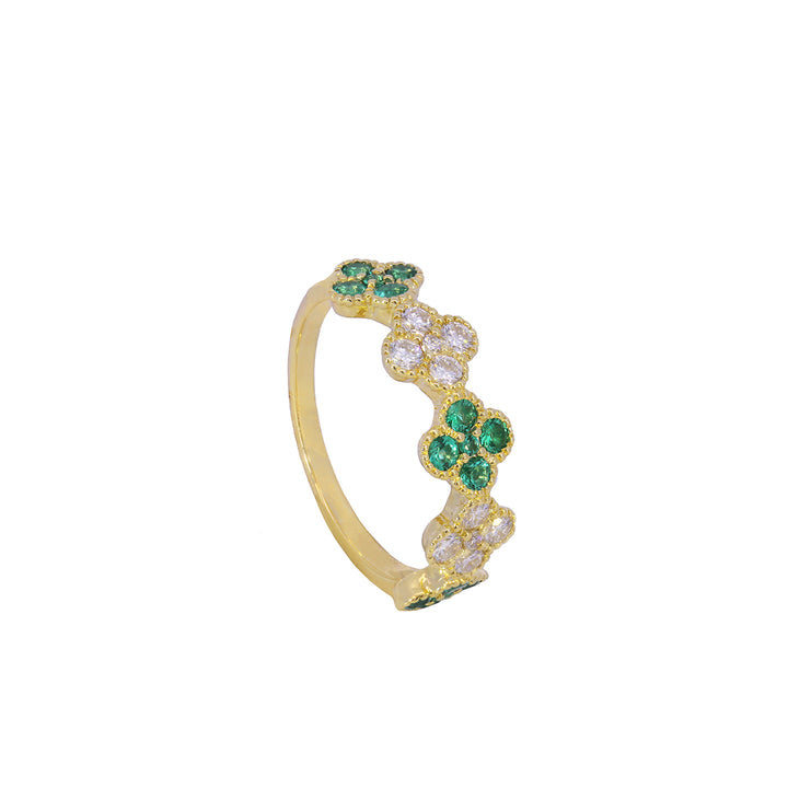 Emerald & Diamond Cluster Ring