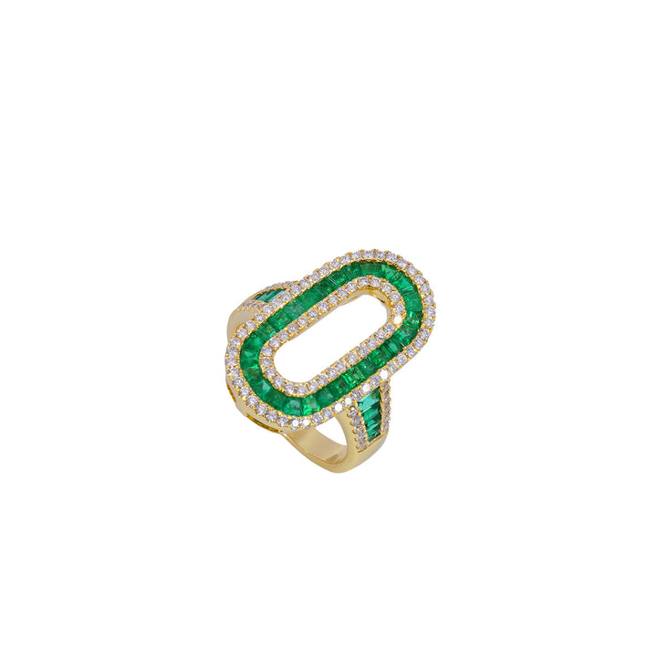 2.43ctw Emerald and Diamond Fashion Ring