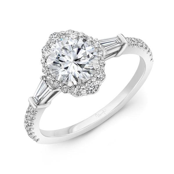 0.49ctw Round Halo Engagement Ring