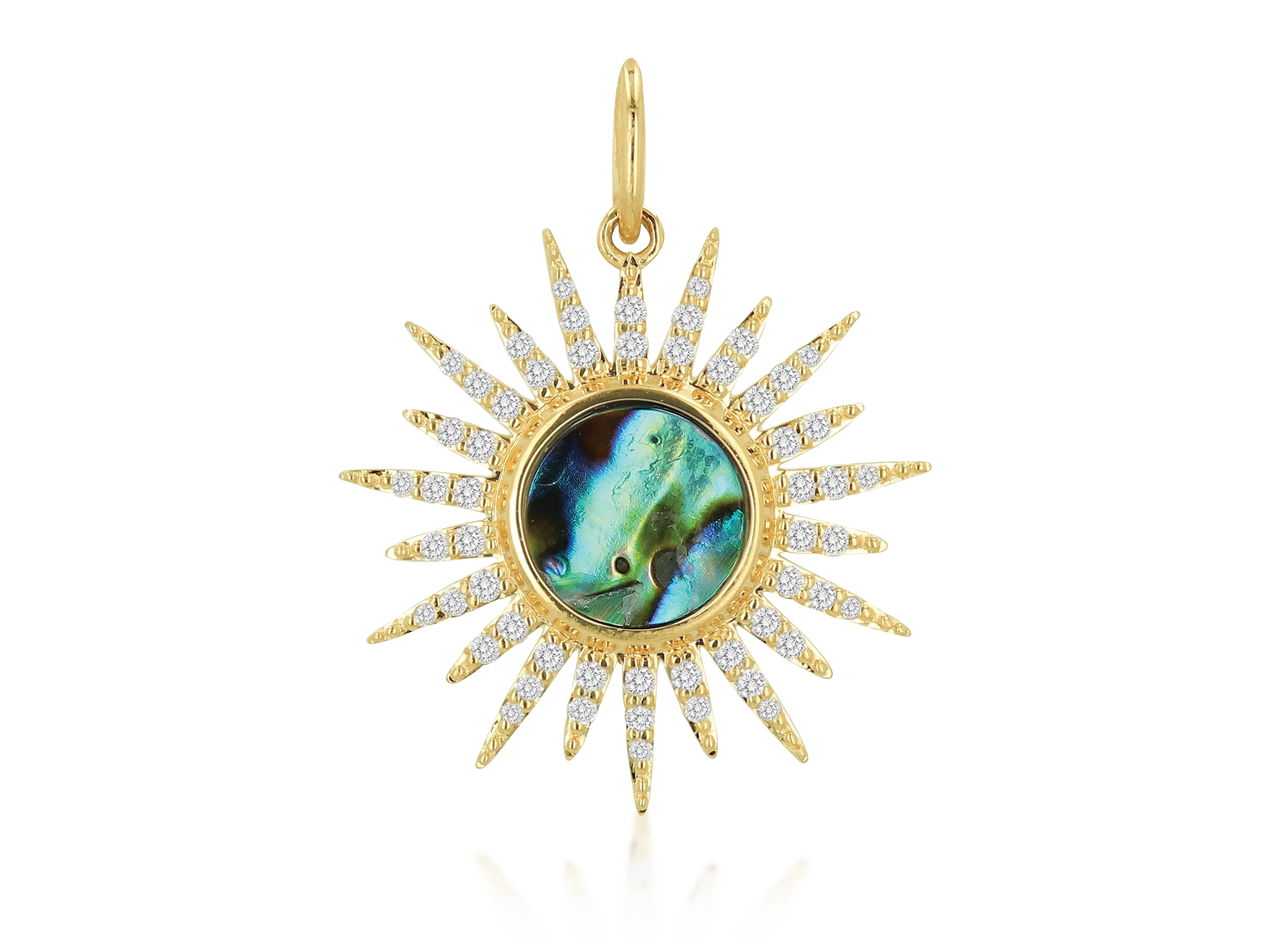 Abalone Shell and Diamond Starburst Charm – JBHudson