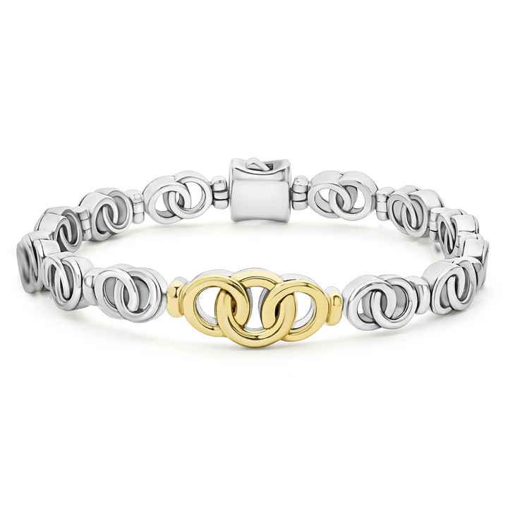 Two-Tone Interlocking Link Bracelet