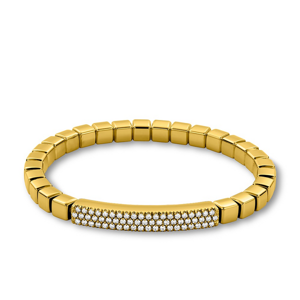 0.70ctw, 18K Yellow Gold Tresore Stretch Bracelet