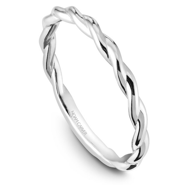 14K white gold twist wedding/stackable band ring