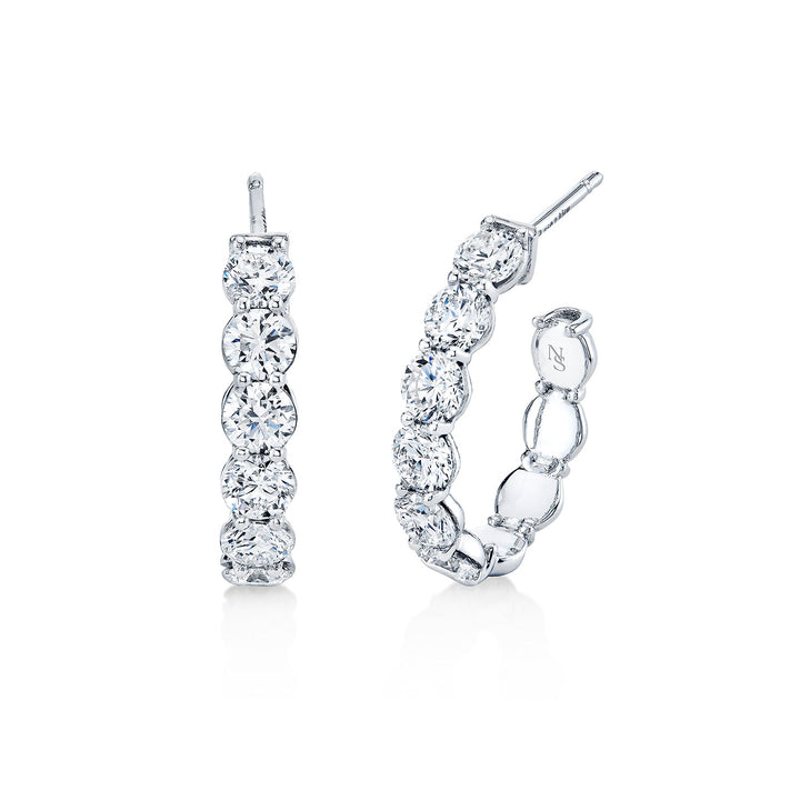 2.85ctw Diamond Hoop Earring