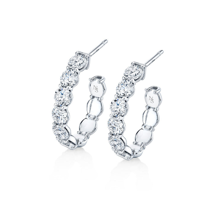 2.85ctw Diamond Hoop Earring