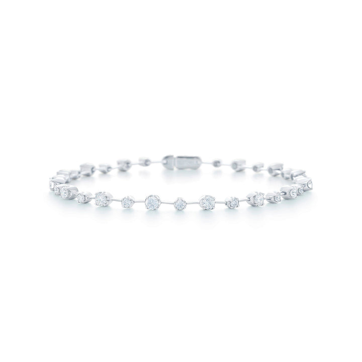 Line Bracelet with Alternating Diamonds