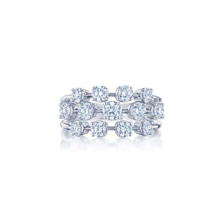 3-Row Ring with Diamonds - Gunderson's Jewelers
