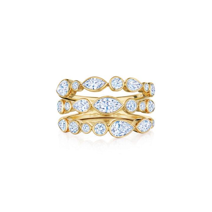 3-Row Ring with Mixed Shape Diamonds - Gunderson's Jewelers