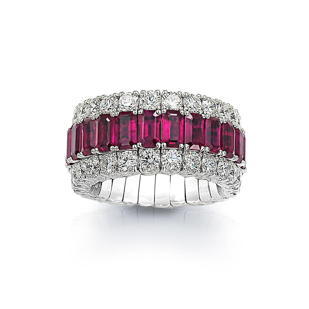 3-Row Ruby and Diamond Xpandable™ Ring – JBHudson