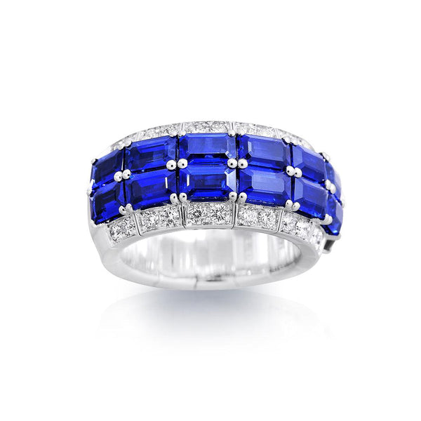 3-Row Sapphire and Diamond Xpandable™ - For the Love of Color Ring - Gunderson's Jewelers
