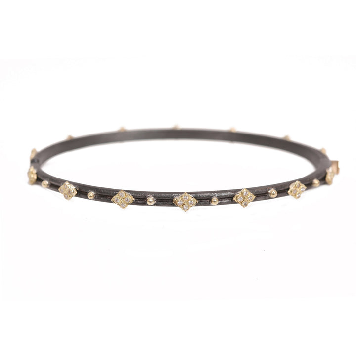 Oval Hinged Huggie Diamond Bracelet with Crivelli Detail