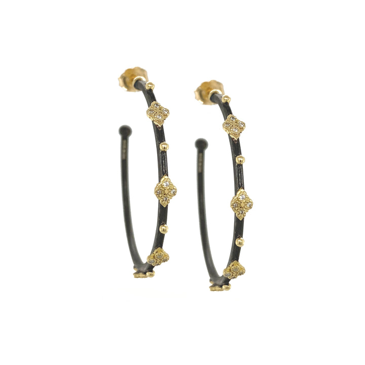 Diamond Hoop Earrings with Crivelli Detail