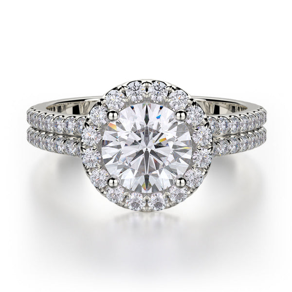 0.45ctw Diamond Halo Engagement Ring