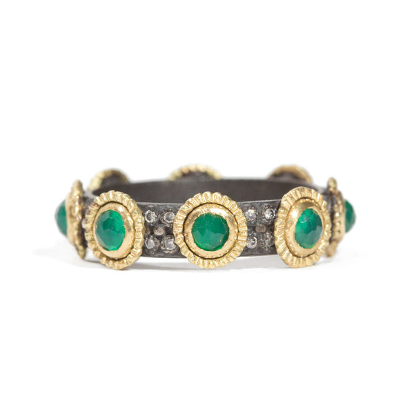 Doublet Stones Stack Band Ring