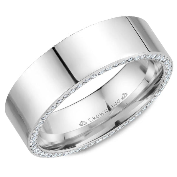 14K White Gold With 0.64ctw Diamond Sides