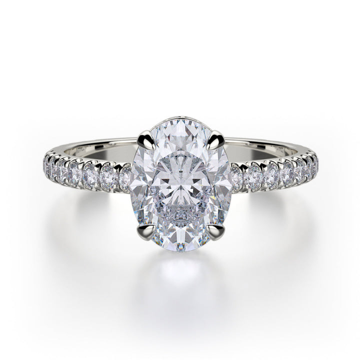 0.32ctw Oval Diamond Engagement Ring