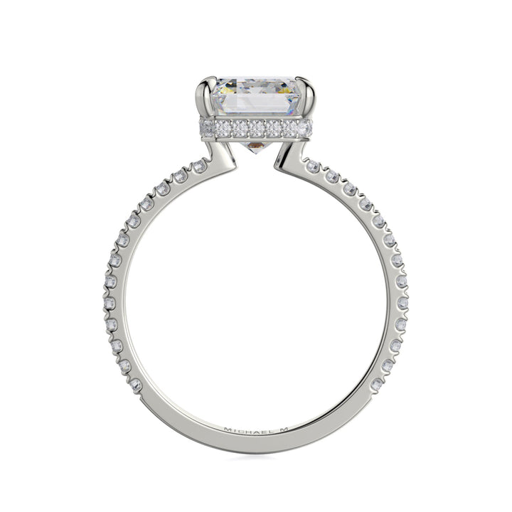 0.33ctw Emerald Diamond Engagement Ring