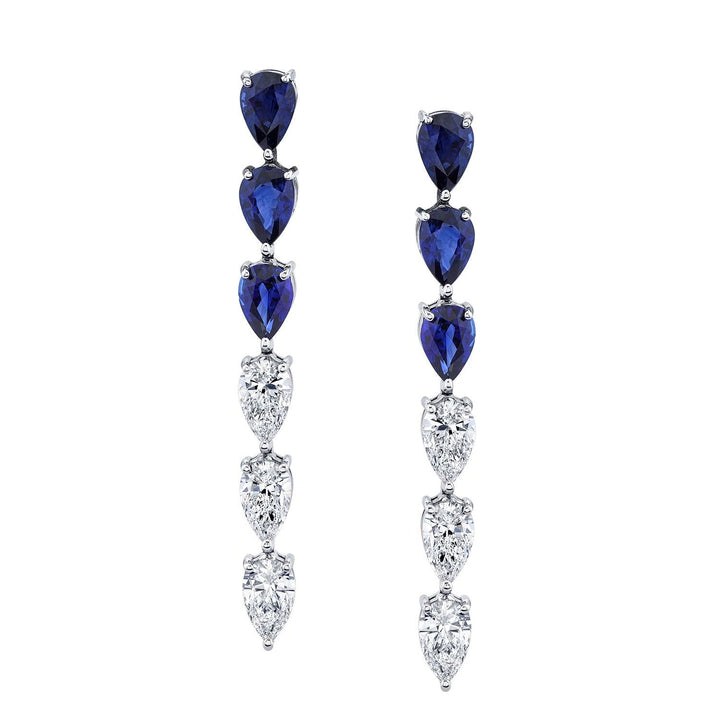 Blue Sapphire & Diamond Drop Earring - Gunderson's Jewelers