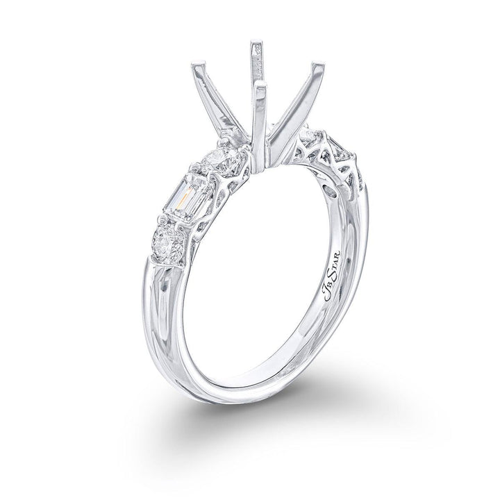 Emerald & Round Diamond Engagement Ring - Gunderson's Jewelers