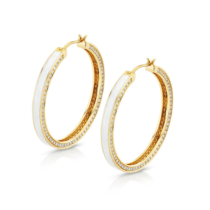 1.26ctw Chroma Pavé Edge Hoop Earrings