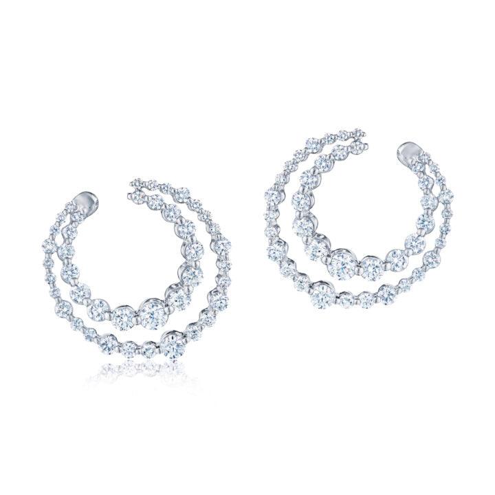 Two Row Earrings with Diamonds - Gunderson's Jewelers